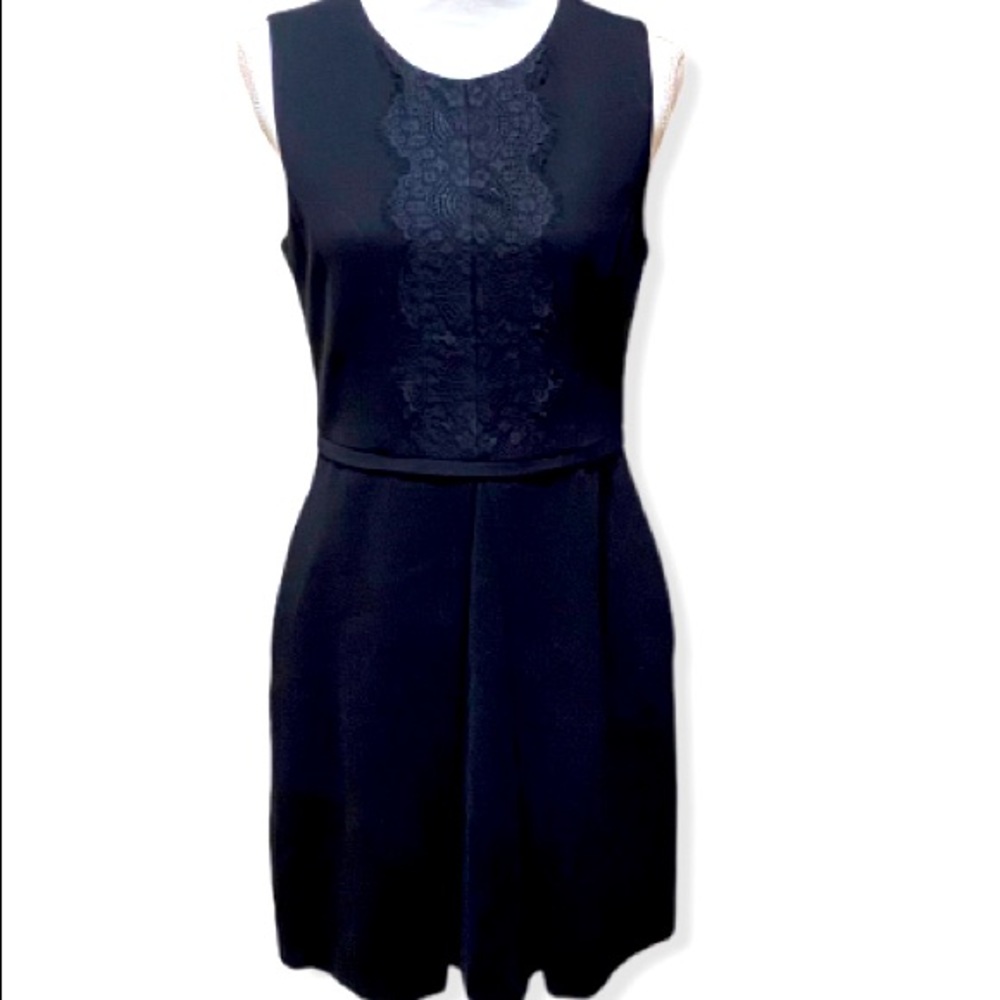 Cynthia Steffe Lace Design Black Midi Dress